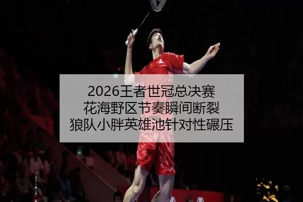 2026王者世冠总决赛 花海野区节奏瞬间断裂 狼队小胖英雄池针对性碾压